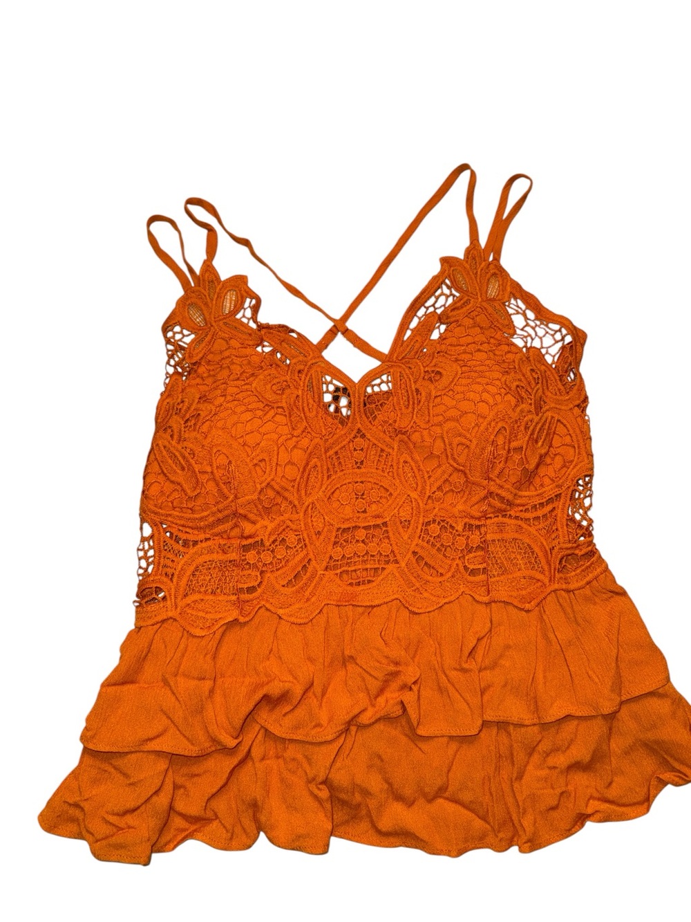 Moa Moa Bright Orange Textured Knit Top